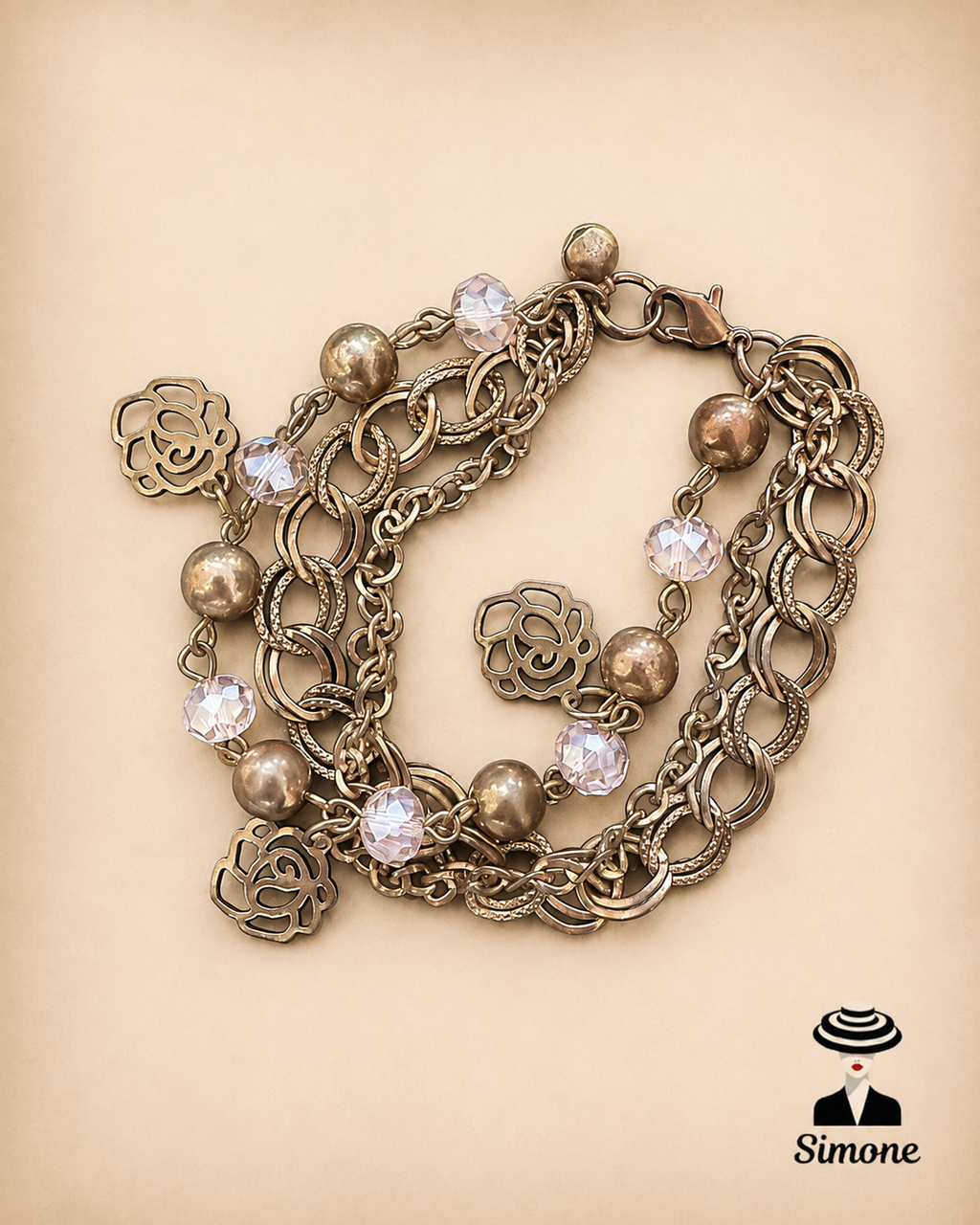 Pulsera para Dama Diamantes Rosas 1408