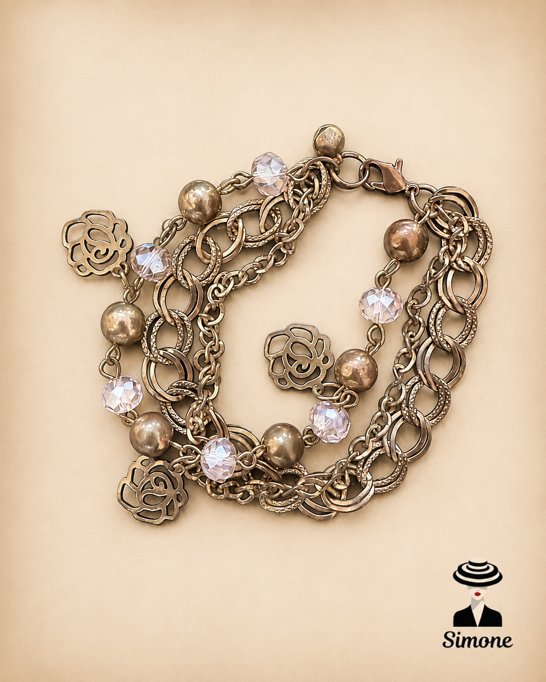 Pulsera para Dama Diamantes Rosas 1408